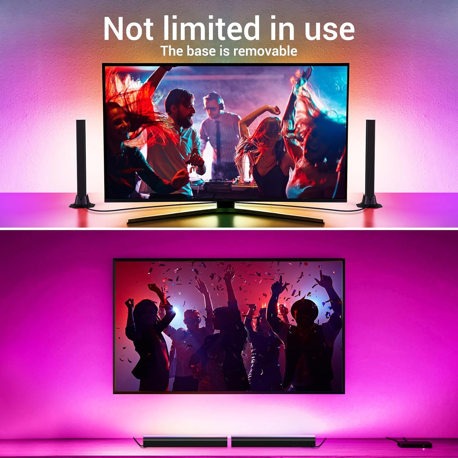 RGB Light Bar, Smart Music Sync RGB IC LED Lights Bars, USB Powered Ambient Lighting, Remote Control Color Changing Gaming TV Backlight, for PC Room Monitor Desk - Image 7