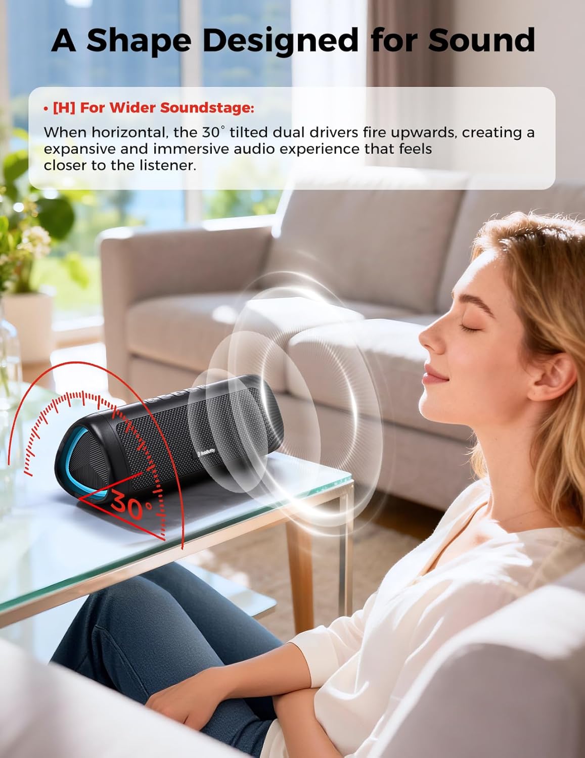 Bluetooth Speaker with HD Sound, Portable Wireless, IPX5 Waterproof, Up to 20H Playtime, TWS Pairing, BT5.3, for Home/Party/Outdoor/Beach, Electronic Gadgets, Birthday Gift (Black) - Image 8