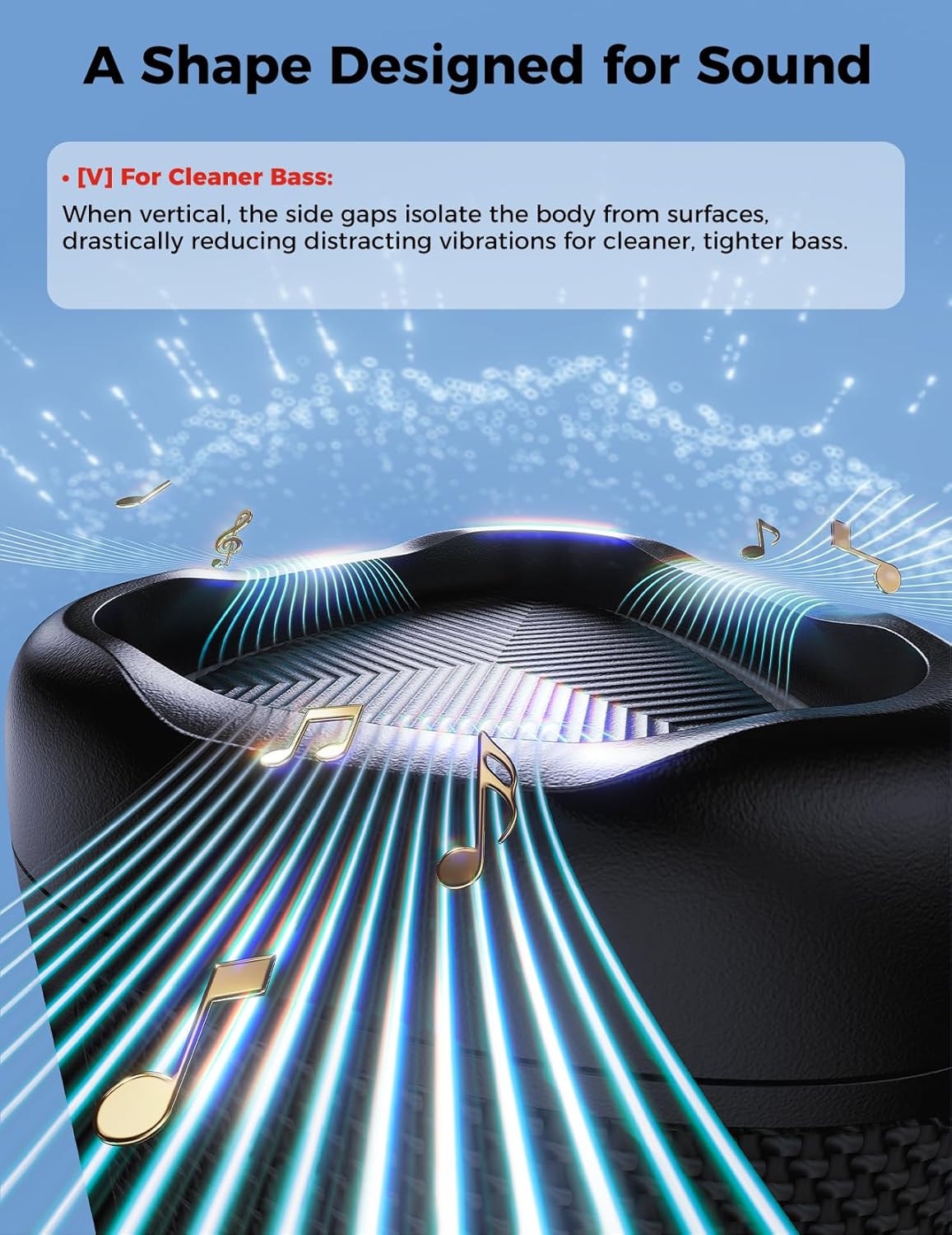 Bluetooth Speaker with HD Sound, Portable Wireless, IPX5 Waterproof, Up to 20H Playtime, TWS Pairing, BT5.3, for Home/Party/Outdoor/Beach, Electronic Gadgets, Birthday Gift (Black) - Image 9