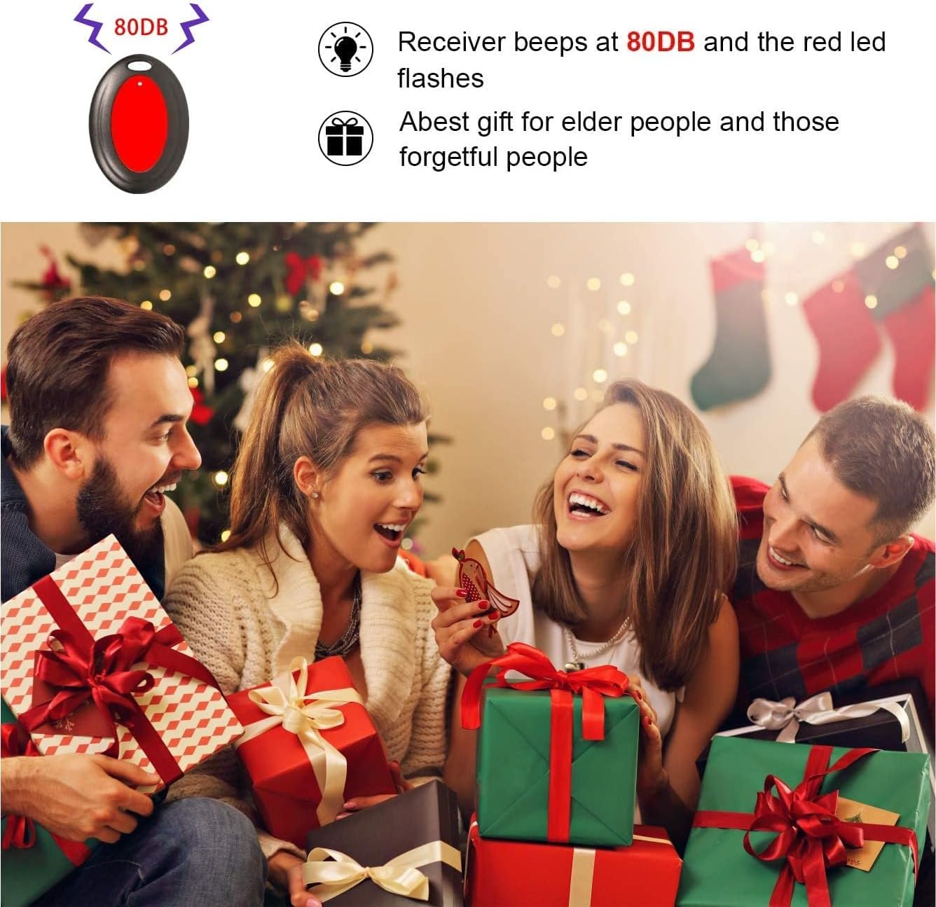 Reyke Key Finder, 80dB+ RF Item Locator Tags with 131ft. Working Range, Wireless Remote Tracker for Wallet, Phone, Glasses, Pet, 1 RF Transmitter & 4 Receivers - Image 5