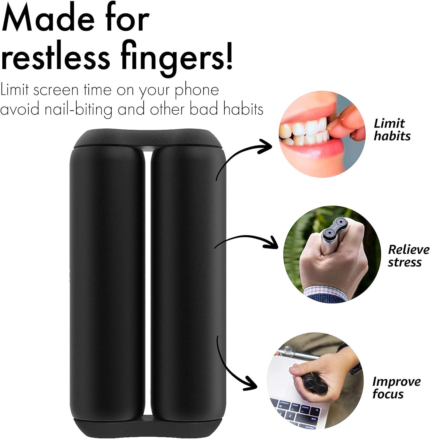 ONO Roller - Handheld Fidget Toy for Adults | Help Relieve Stress, Anxiety, Tension | Promotes Focus, Clarity | Compact, Portable Design (Black, Full Size - Aluminum) - Image 5