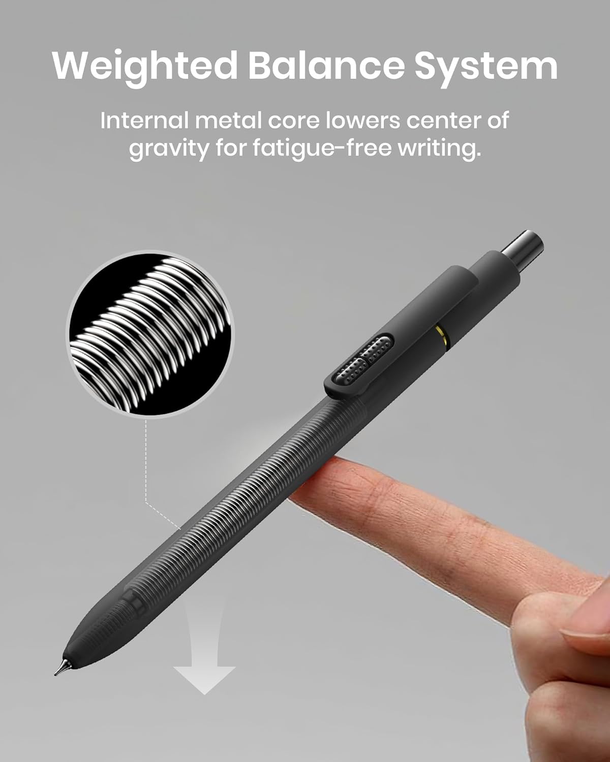 8 Pcs Gel Pens - 0.7mm Fine Point Smooth Writing Black Ink, Quick-Dry Long Lasting Fidge Pens, School & Office Supplies for Men Women - Image 4