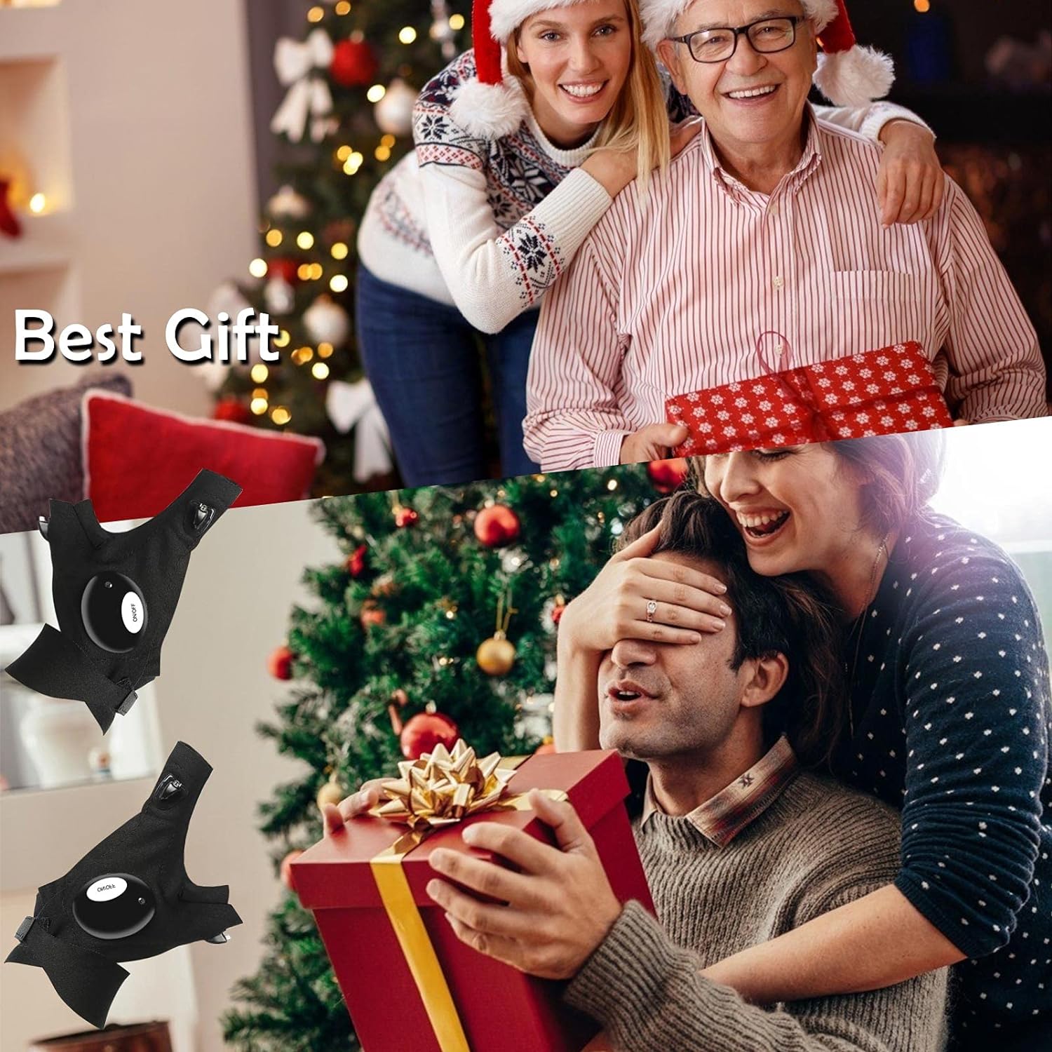 LED Flashlight Gloves, Gifts for Men Dad Him Boyfriend Husband, Cool Gadget Hands-Free Finger Lights for Camping Fishing Repairing, Fathers Day Christmas Birthday Gift - Image 2