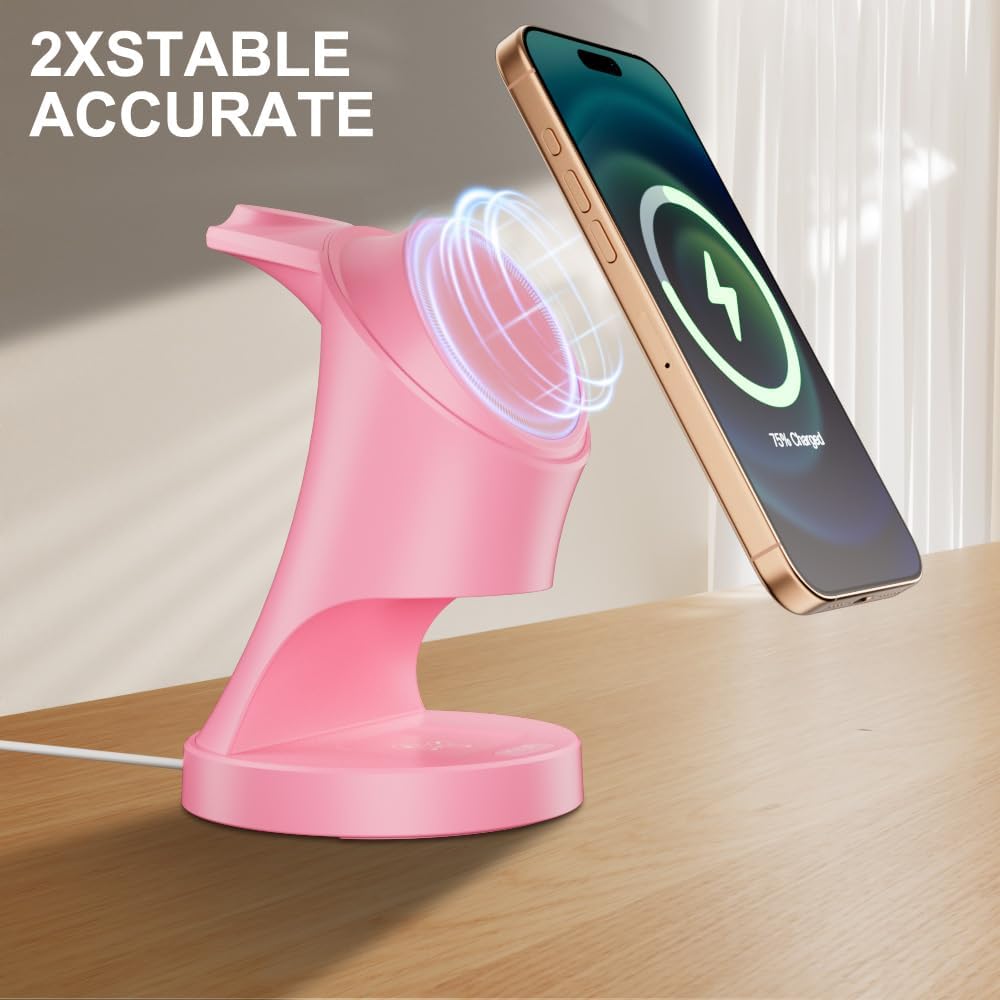 3 in 1 Wireless Charging Station for Apple Devices,Magsafe Charger for IPhone17 16 15 14 13 12 Pro/Max/Plus/Mini Wireless Charger Station for AirPods 2/3/4/Pro iWatch Ultra11/10/9/8/7/SE/6/5/4/3/2 - Image 4