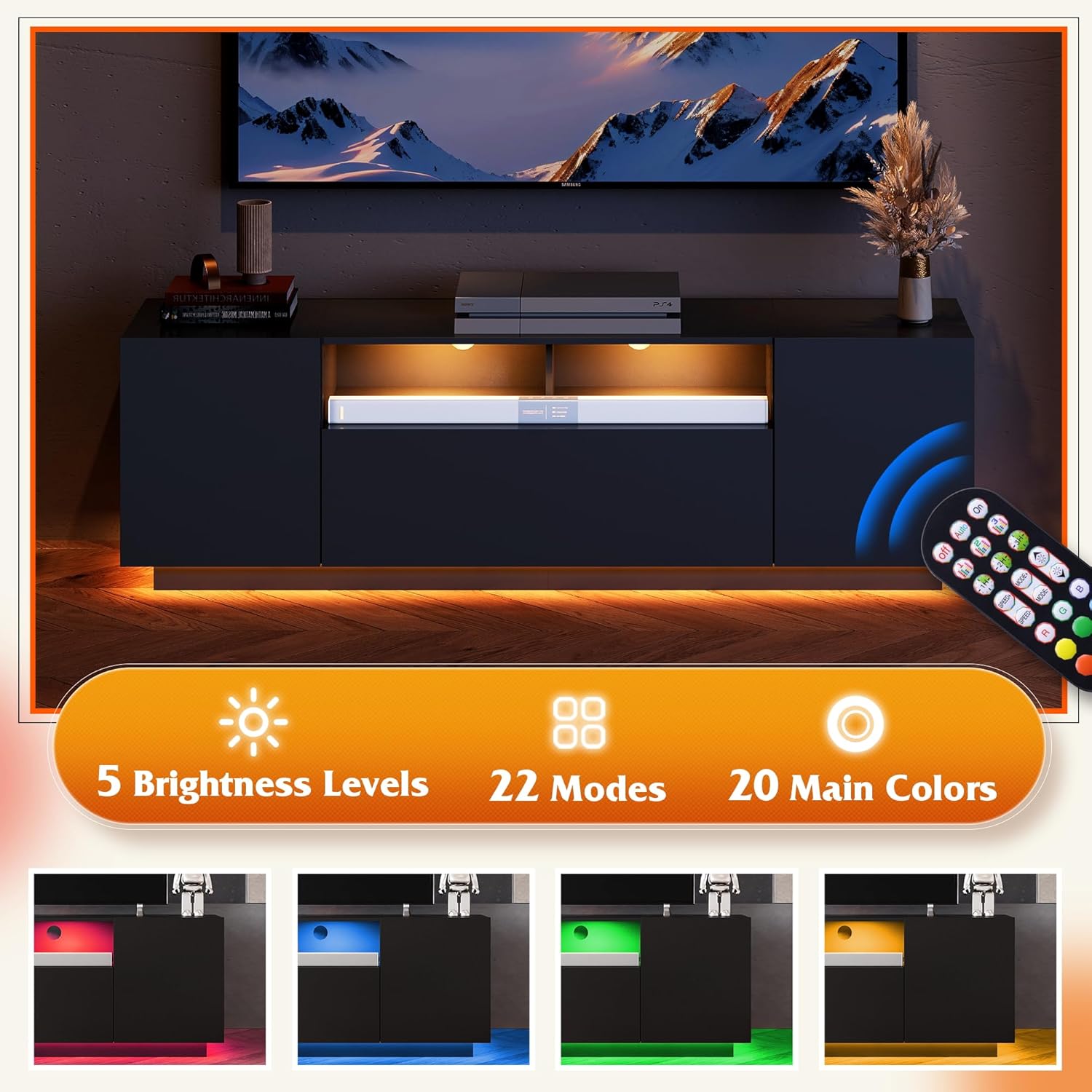 Upgrade Your Living Room with This Brilliant Modern LED TV Stand for 65 Inch TV - Image 4