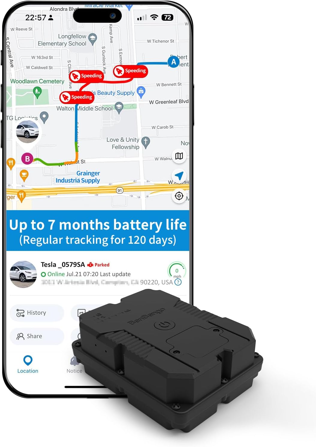 gps tracker long battery life