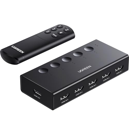 UGREEN HDMI Switch 5 in 1 Out 4K@60Hz, HDMI Splitter ...