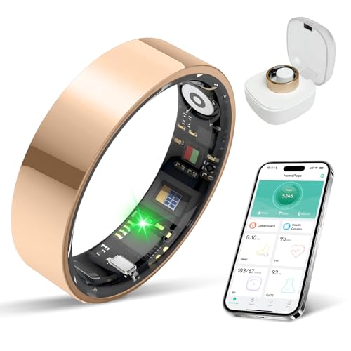 Smart Ring Health Tracker, Sleep/Exercise Monitoring, iOS /Android Compatible, IP68 ...