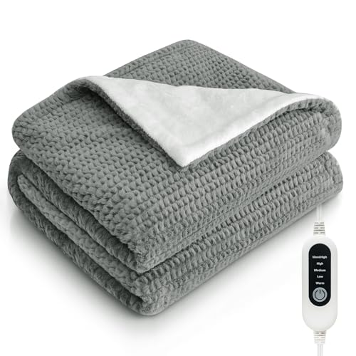 Heated Blanket Electric Throw Blanket with 5 Heat Settings, 10H ...