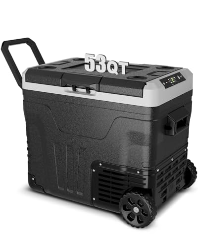 Feelfunn Electric Cooler Portable 12V Refrigerator - 53 Quart(50L) Car ...