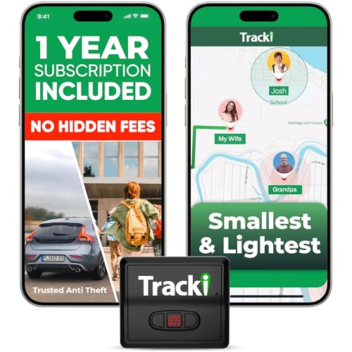 Tracki GPS Tracker for Vehicles – Real-Time 4G LTE Assets & Car Tracking Device with App, Magnetic Mount, Compact Design, Worldwide Coverage – iOS & Android (Tracker 1 Year Subscription Incl.)