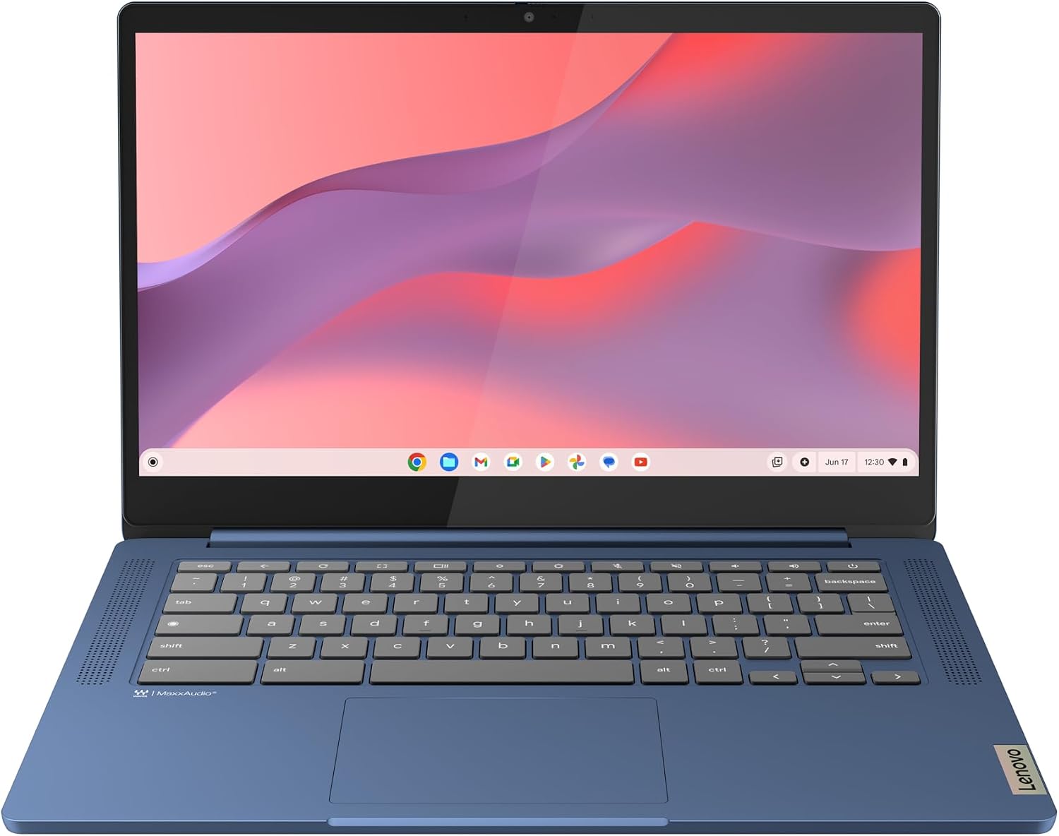 Lenovo IdeaPad Slim 3 Chromebook Laptop - 2024 - Lightweight Laptop - Waves MaxxAudio® Speakers - 14″ HD Display -720p Camera - 4GB Memory - 64GB Storage - MediaTek Kompanio 520 - Abyss Blue