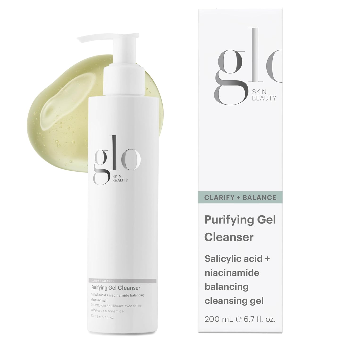 Glo Skin Beauty Purifying Gel Cleanser, Salicylic Acid Face Wash, 6.7 oz